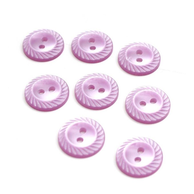 Hemline Lilac Spiral Edge Buttons 16.25mm 8 Pack 1 Hemline Lilac Spiral Edge Buttons 16.25mm 8 Pack