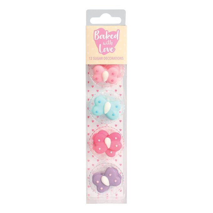 Baked With Love Butterfly Sugar Toppers 12 Pack