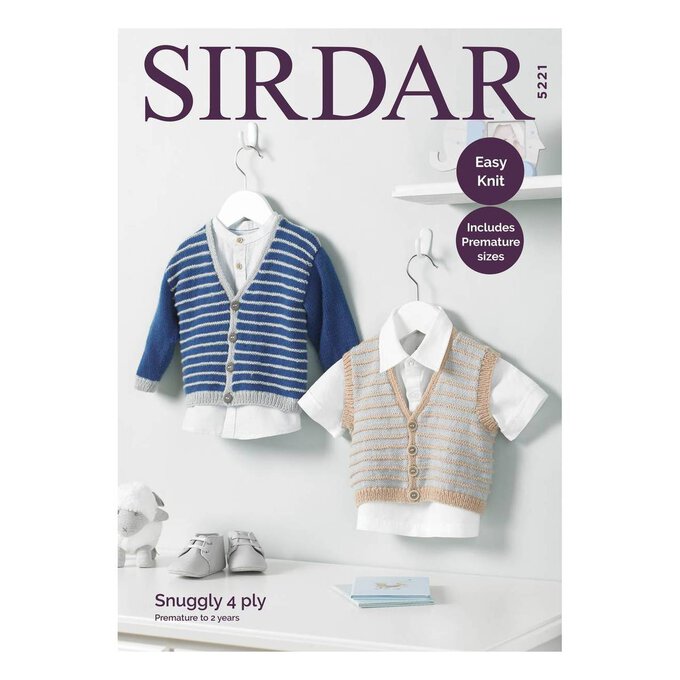 Sirdar Snuggly 4 Ply Cardigan and Waistcoat Digital Pattern 5221 1 Sirdar Snuggly 4 Ply Cardigan and Waistcoat Digital Pattern 5221
