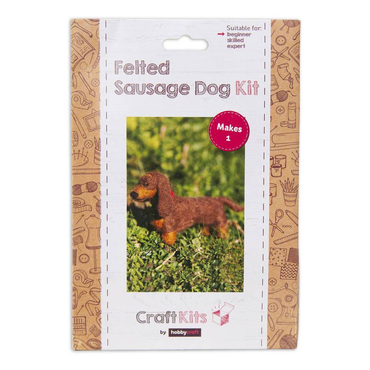 Felted Sausage Dog Kit
