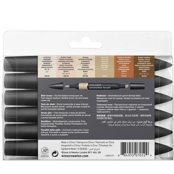Winsor & Newton Skin Tone Promarker Brush 6 Pack 3 Winsor & Newton Skin Tone Promarker Brush 6 Pack