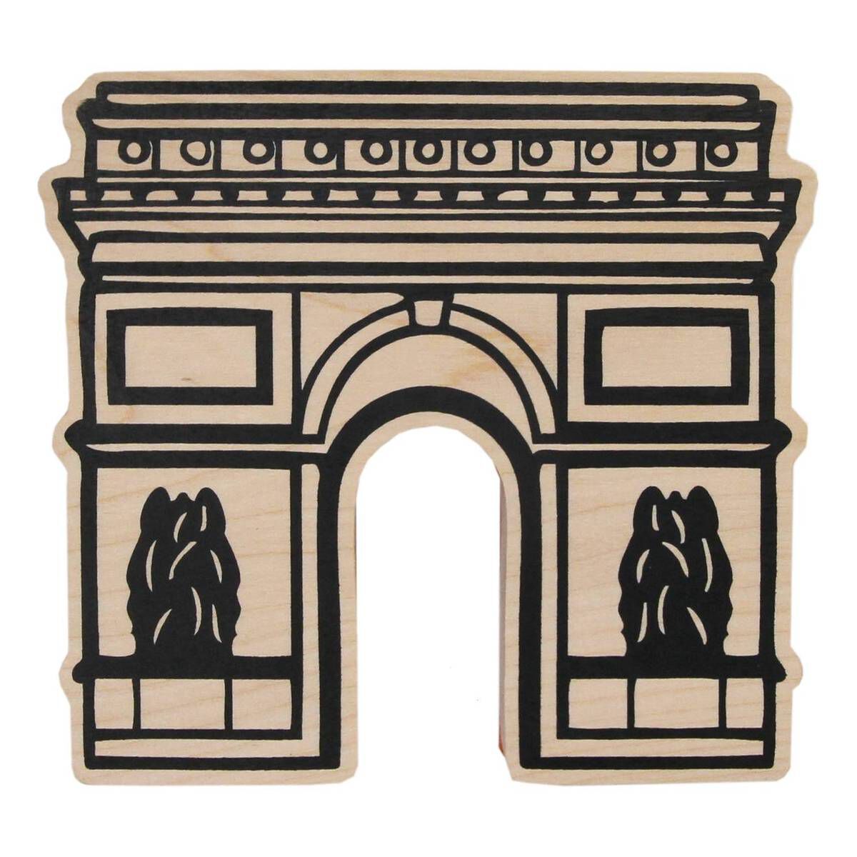 Arc de Triomphe Wooden Stamp 11cm x 11.8cm 1 Arc de Triomphe Wooden Stamp 11cm x 11.8cm