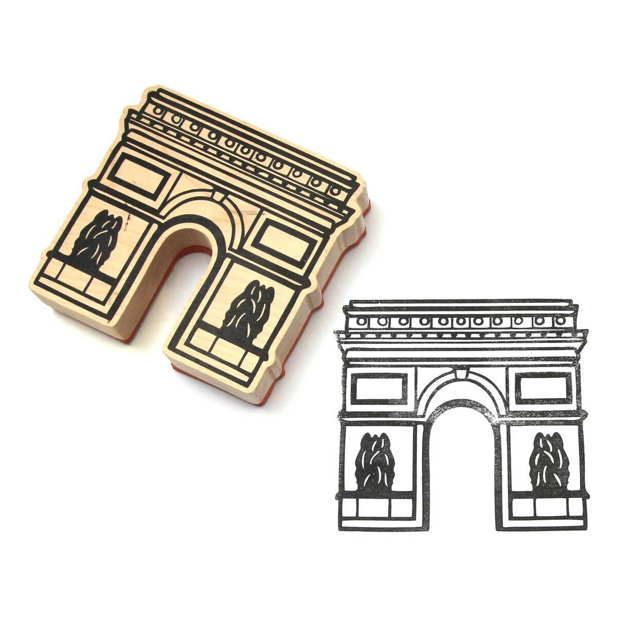 Arc de Triomphe Wooden Stamp 11cm x 11.8cm 2 Arc de Triomphe Wooden Stamp 11cm x 11.8cm