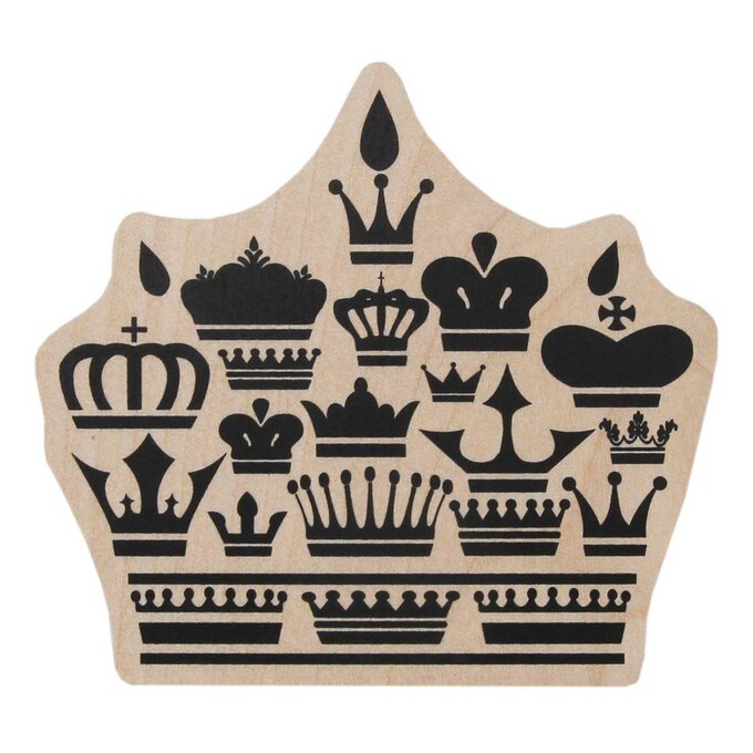 Crown Wooden Stamp 8cm x 8.8cm 1 Crown Wooden Stamp 8cm x 8.8cm