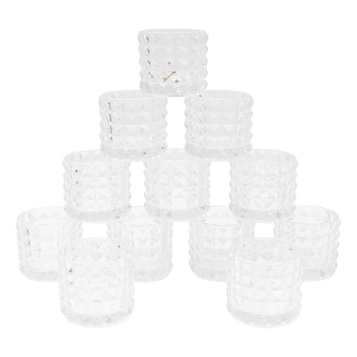 Clear Textured Tealight Holders 12 Pack 1 Clear Textured Tealight Holders 12 Pack