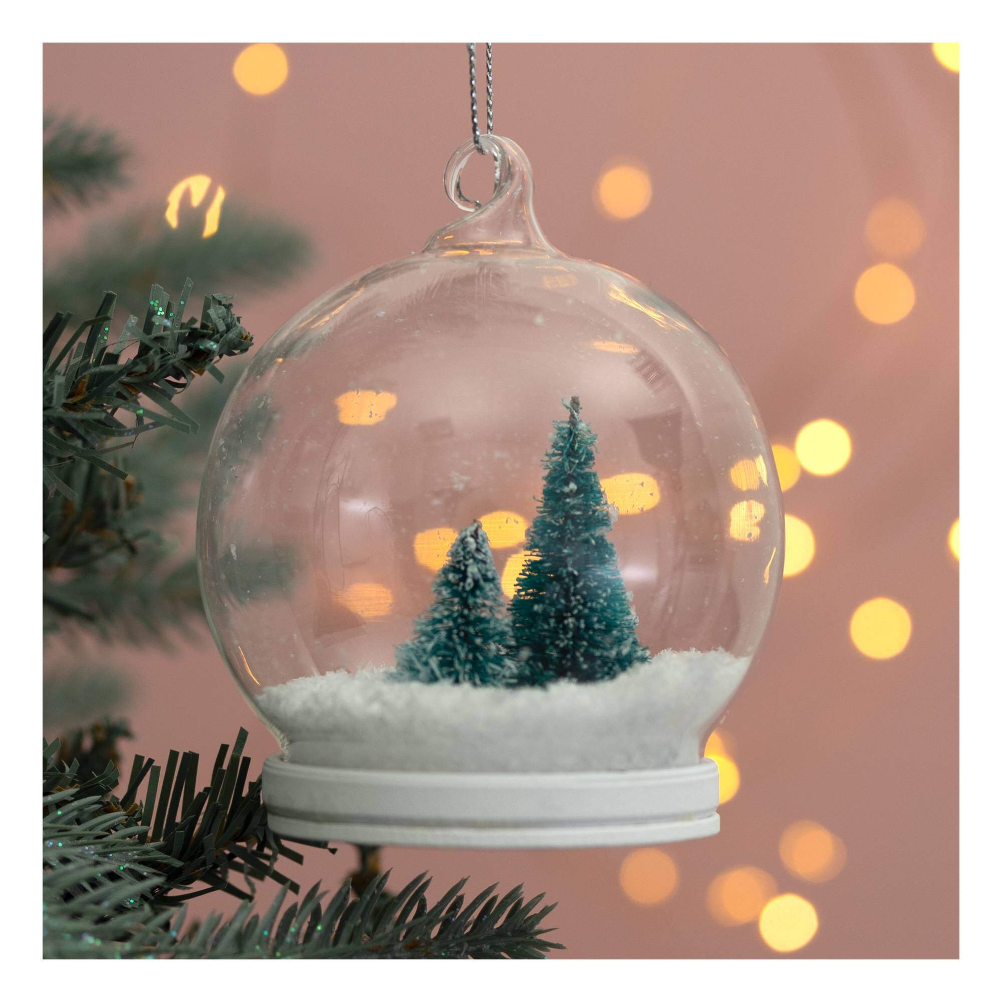 Fillable Glass Hanging Snow Globe 8cm 1 Fillable Glass Hanging Snow Globe 8cm