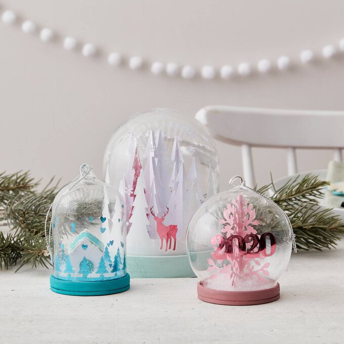 Fillable Glass Hanging Snow Globe 8cm 4 Fillable Glass Hanging Snow Globe 8cm