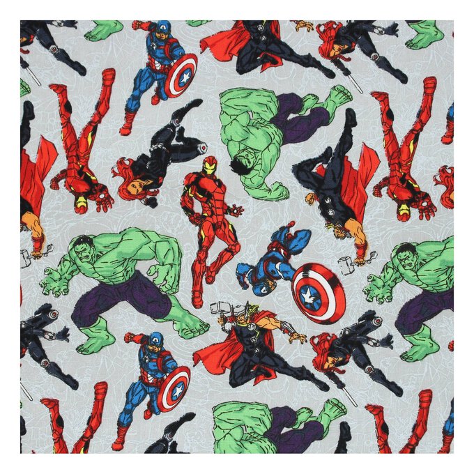 Avengers Heroes Cotton Fabric by the Metre 2 Avengers Heroes Cotton Fabric by the Metre