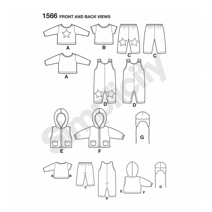 Simplicity Babies’ Separates Sewing Pattern 1566 2 Simplicity Babies’ Separates Sewing Pattern 1566