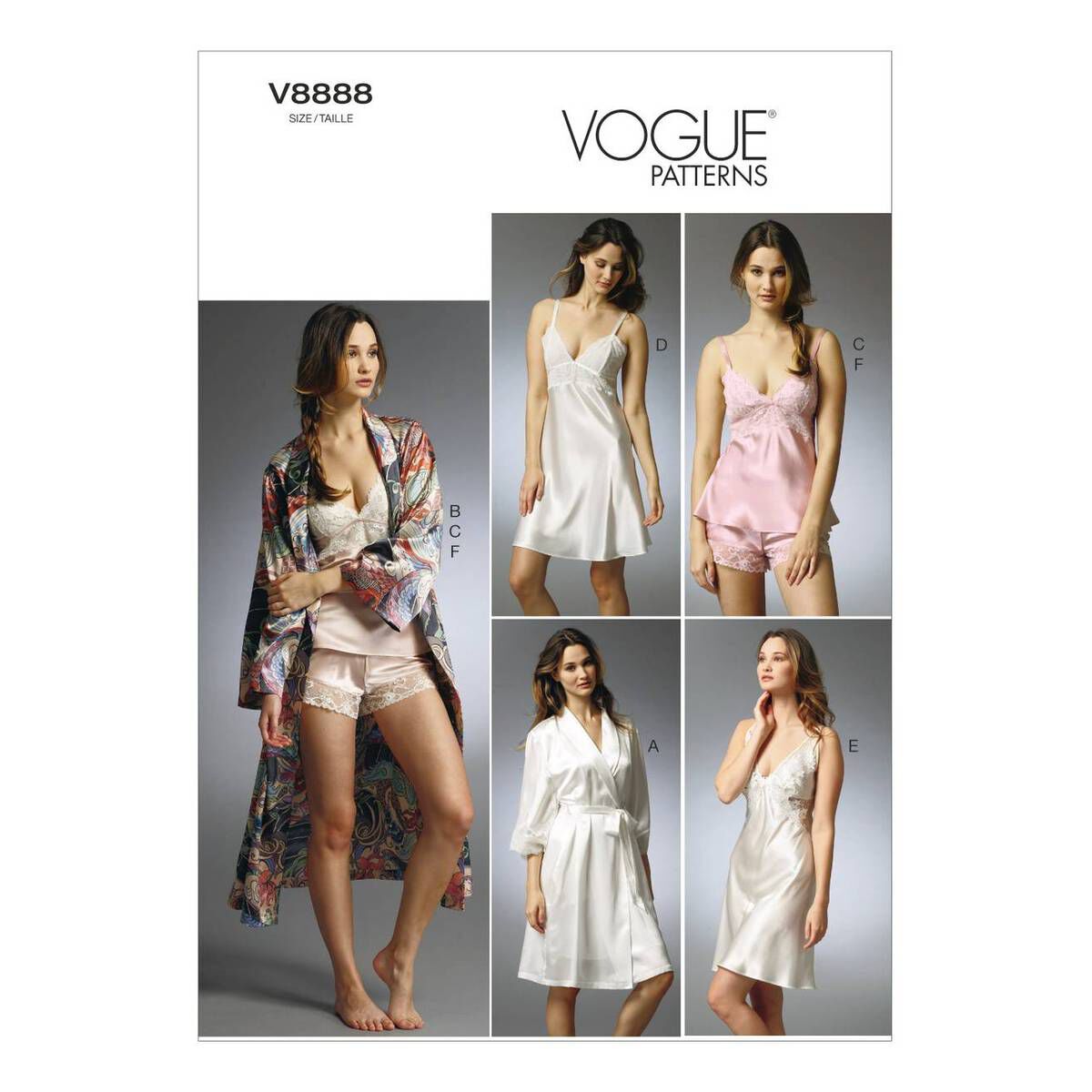 Vogue Sleepwear and Robe Sewing Pattern V8888 (6-14) 1 Vogue Sleepwear and Robe Sewing Pattern V8888 (6-14)