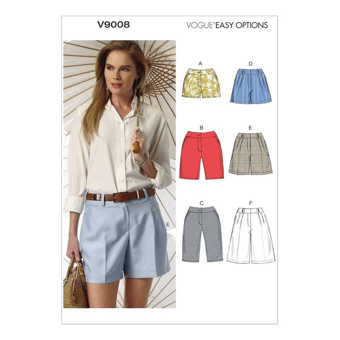 Vogue Women’s Shorts Sewing Pattern V9008 (6-14) 1 Vogue Women’s Shorts Sewing Pattern V9008 (6-14)