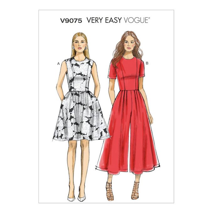 Vogue Dress and Jumpsuit Sewing Pattern V9075 (6-14) 1 Vogue Dress and Jumpsuit Sewing Pattern V9075 (6-14)