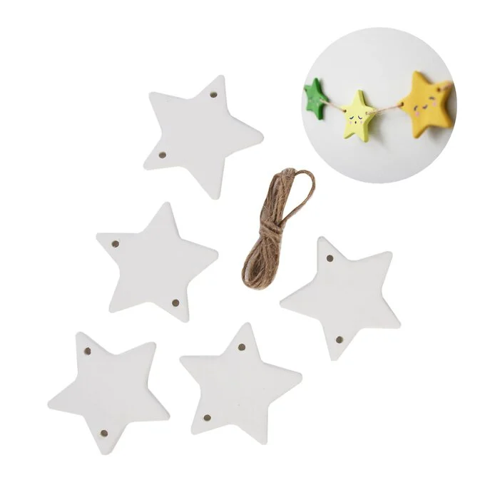 Unglazed Ceramic Star Bunting 1 Unglazed Ceramic Star Bunting
