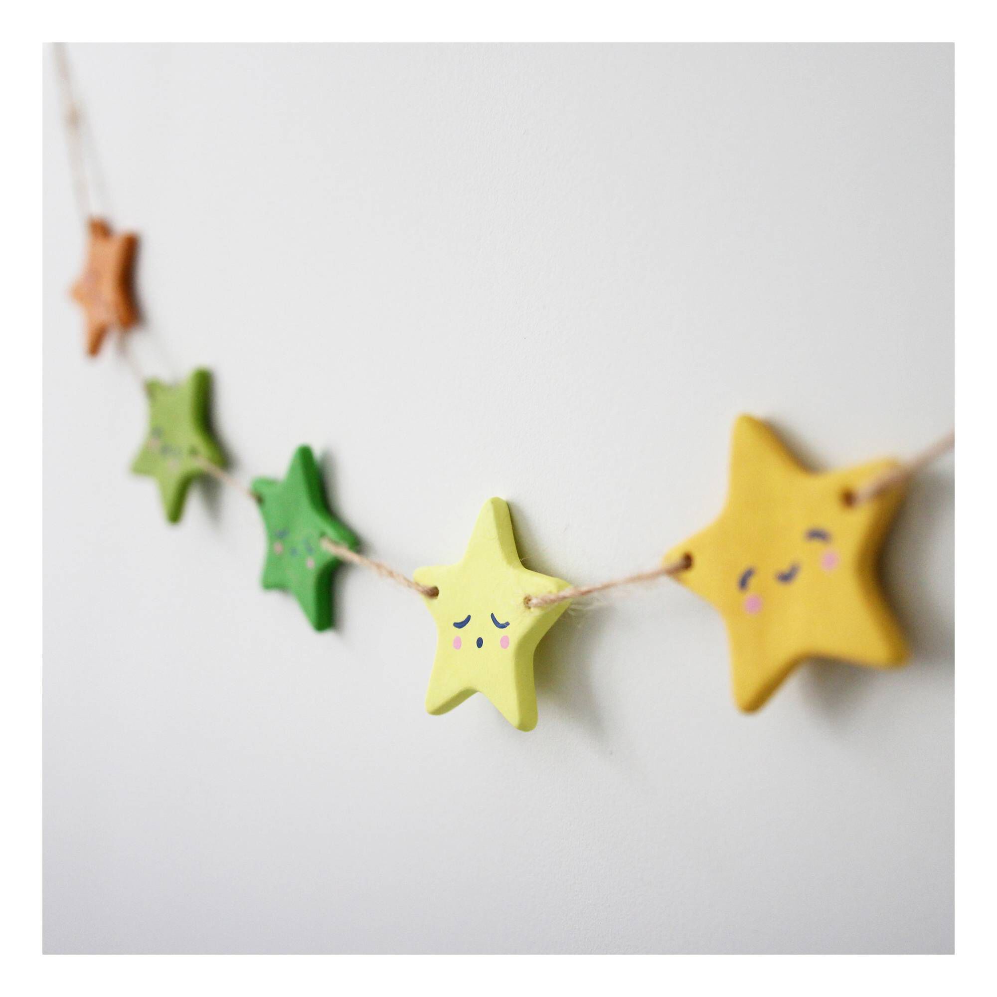 Unglazed Ceramic Star Bunting 2 Unglazed Ceramic Star Bunting