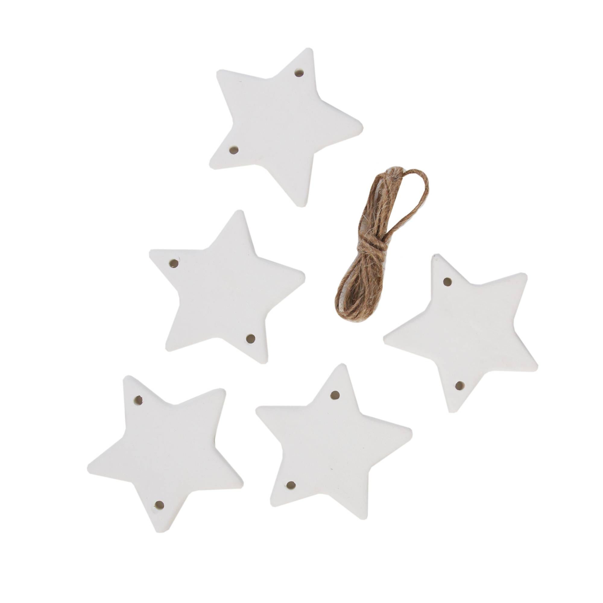 Unglazed Ceramic Star Bunting 3 Unglazed Ceramic Star Bunting