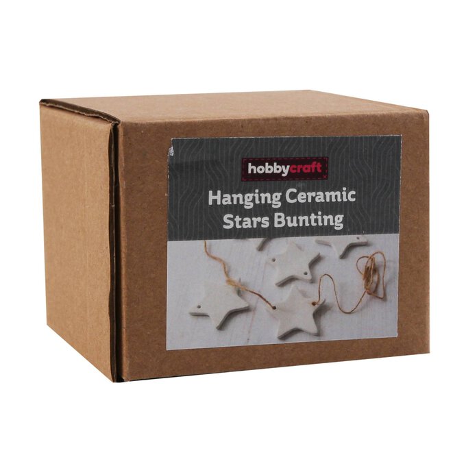 Unglazed Ceramic Star Bunting 4 Unglazed Ceramic Star Bunting