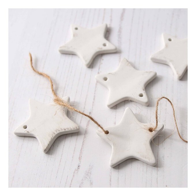 Unglazed Ceramic Star Bunting 5 Unglazed Ceramic Star Bunting